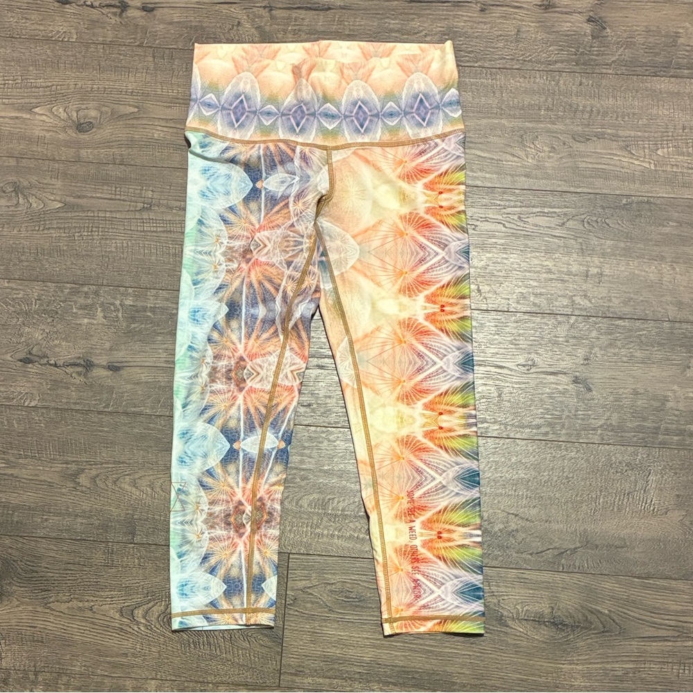 NIYAMA SOL VINTAGE RARE DANDELION ENDLESS HI-WAIST CROP LEGGING EUC - Size: M